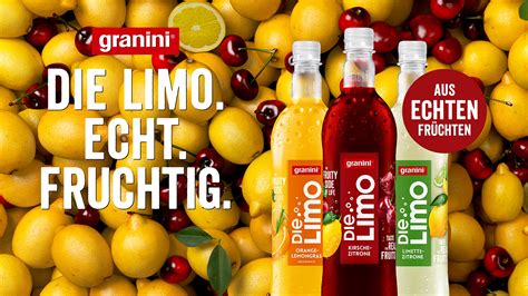 Collage mit verschiedenen Mix-Getränken basierend auf Granini Die Limo