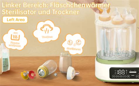 Flaschenkasten mit Babyflaschen, der auch als Abtropfhilfe dient